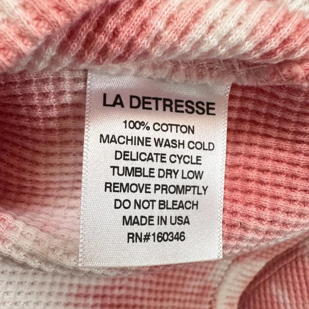 La Detresse Tie Dye Thermal Hoodie Top - NWT - Size XS - Made in Los Angeles - Picture 5 of 9